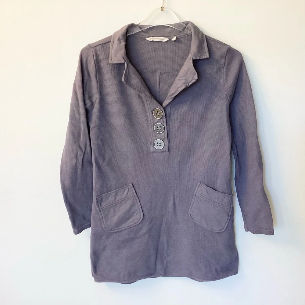 Soft Surroundings Take Two Waffle Knit Tunic - Gray - XS